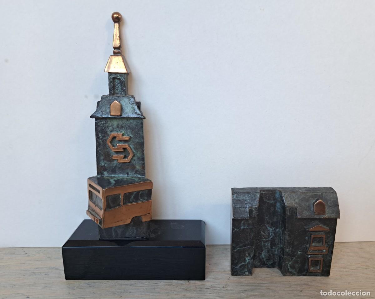 Coleccionismo: ANTIGUO Y PRECIOSO PREMIO TROFEO PISAPAPELES ADORNO RECUERDO DE LA EMT - EN BRONCE - 1995 - DETRAS V