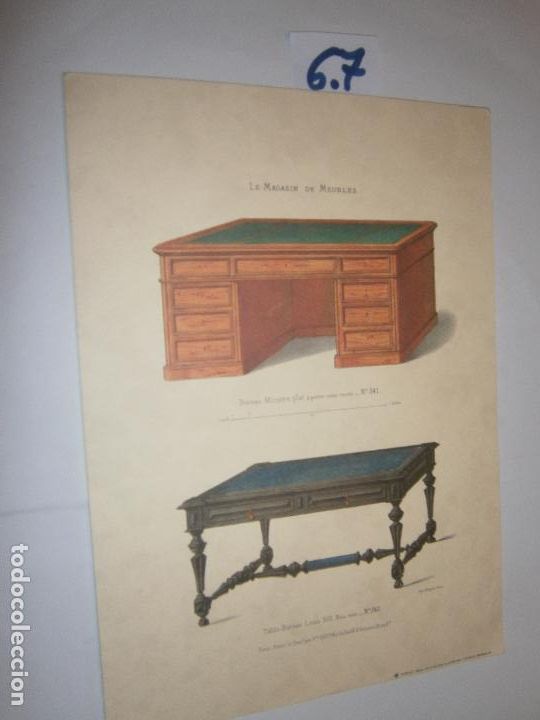 Coleccionismo: LAMINA IMAGENES VINTAGE DISE&Ntilde;O CATALOGO MOBILIARIO ANTIGUO - MESAS