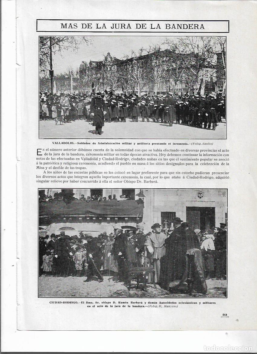 Coleccionismo: A&Ntilde;O 1910 RECORTE PRENSA CIUDAD RODRIGO JURA DE LA BANDERA OBISPO RAMON BARBERA AUTORIDADES