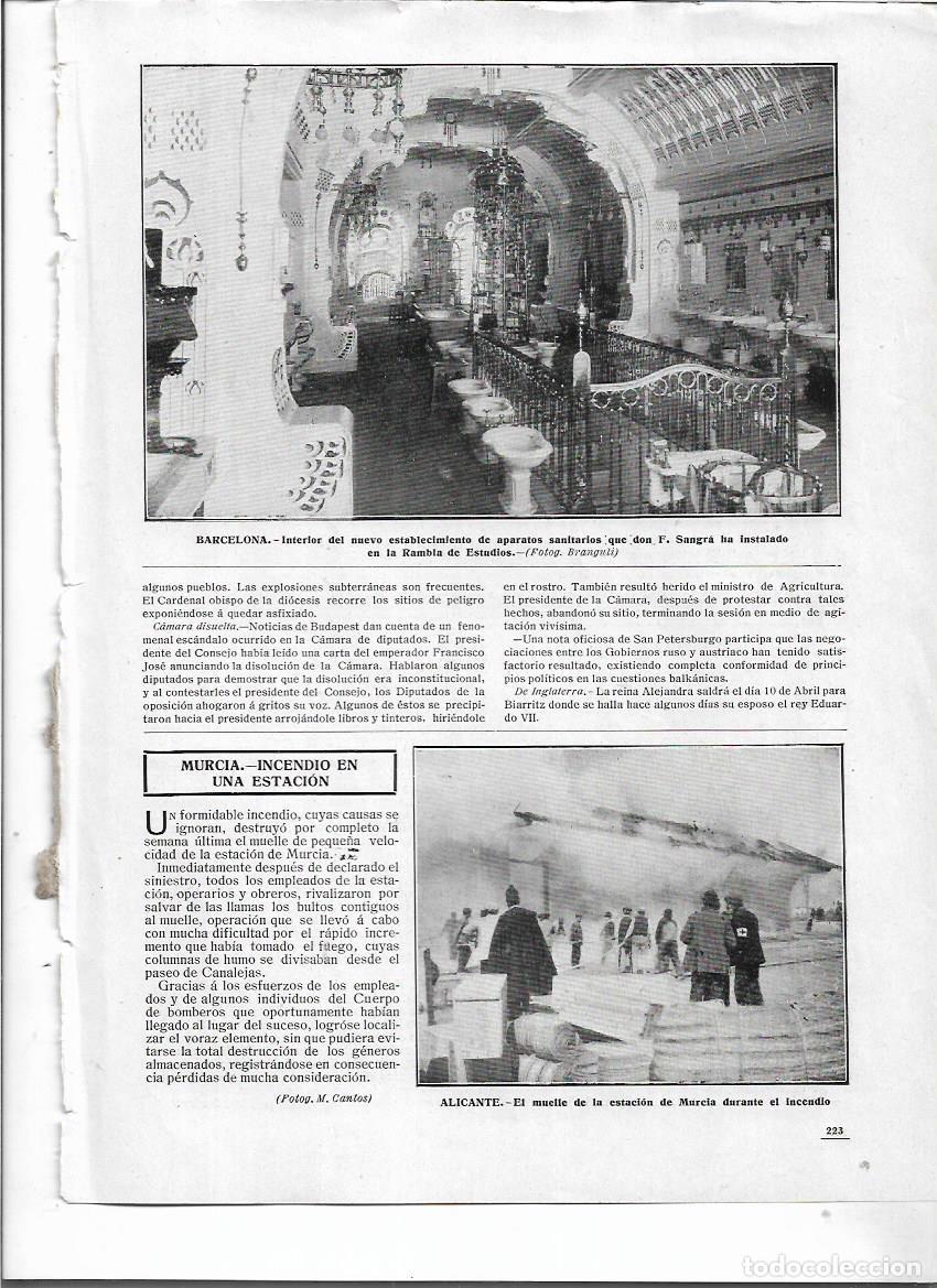 Coleccionismo: &Ntilde;O 1910 RECORTE PRENSA BARCELONA COMERCIO NUEVO ESTABLECIMIENTO SANITARIOS SANGRA RAMBLA DE ESTUDIOS