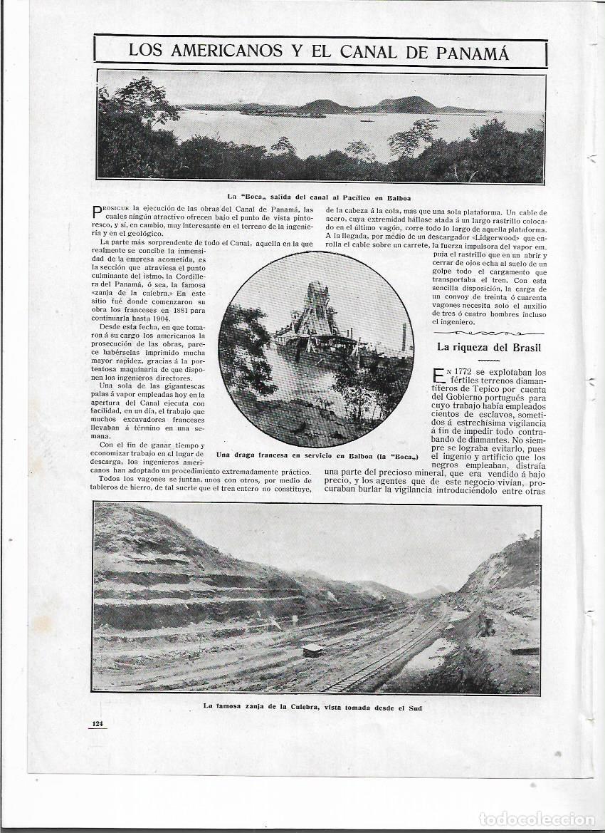 Coleccionismo: A&Ntilde;O 1910 RECORTE PRENS OBRAS CANAL DE PANAMA BALBOA BOCA SALIDA AL PACIFICO ZANJA CULEBRA EXCAVACION