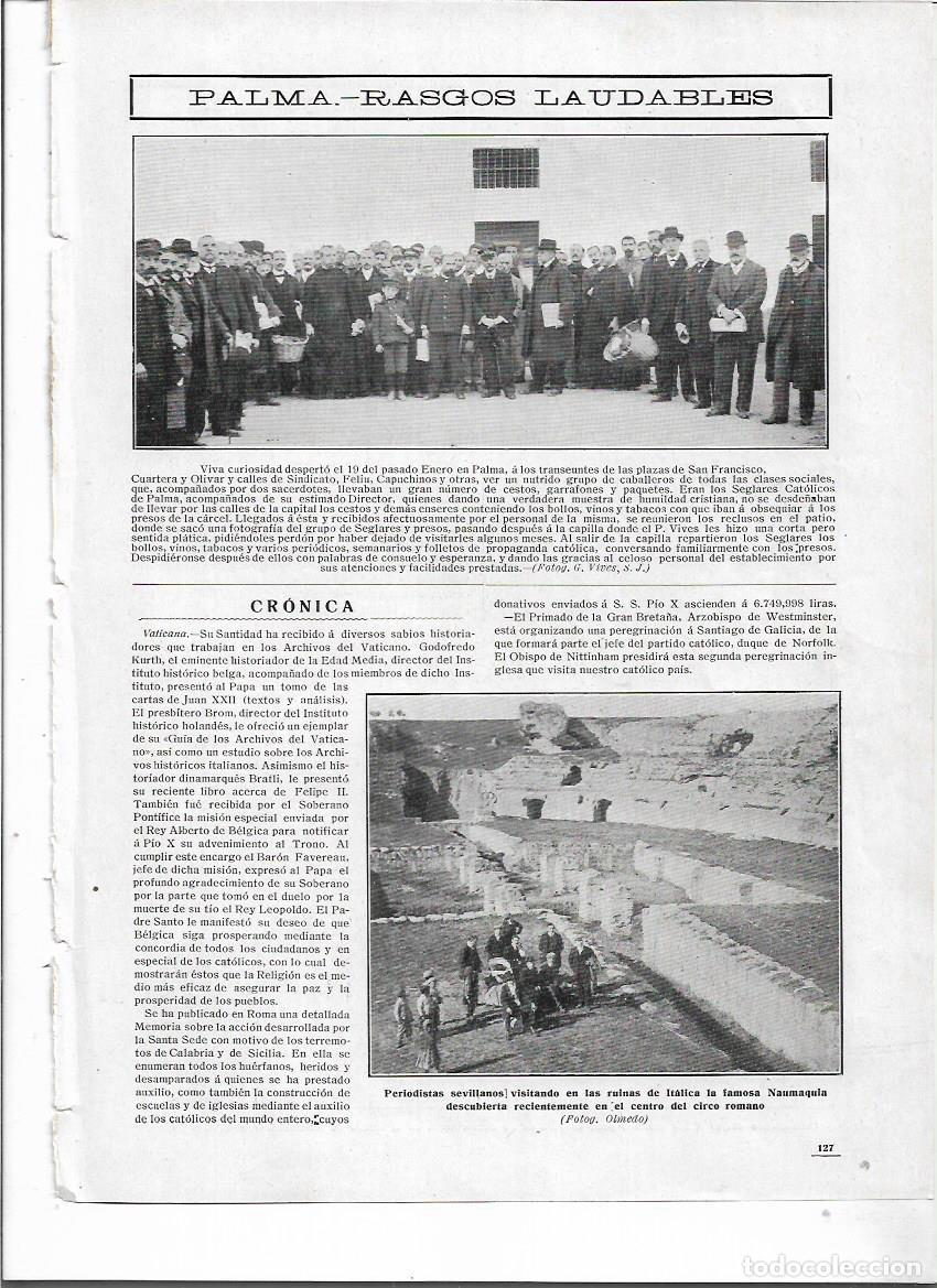 Coleccionismo: A&Ntilde;O 1910 RECORTE PRENSA SEVILLA VISITA PERIODISTAS SEVILLANOS RUINAS ITALICA NAUMAQUIA CIRCO ROMANO