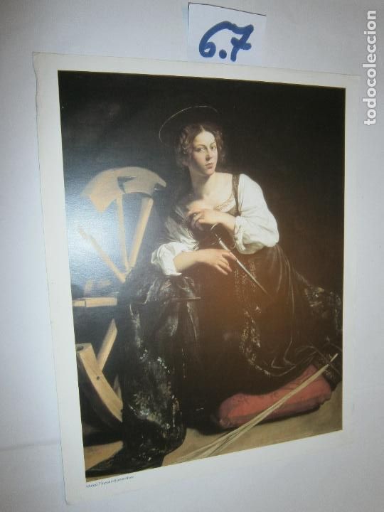 Coleccionismo: LAMINA IMAGENES VINTAGE - SANTA CATALINA DE ALEJANDRIA - CARAVAGGIO