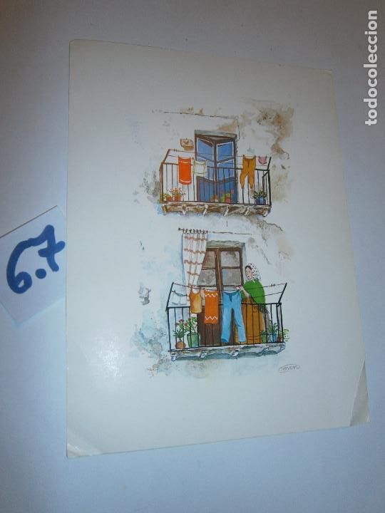 Coleccionismo: LAMINA IMAGENES VINTAGE - FACHADA CON TENDEDEROS