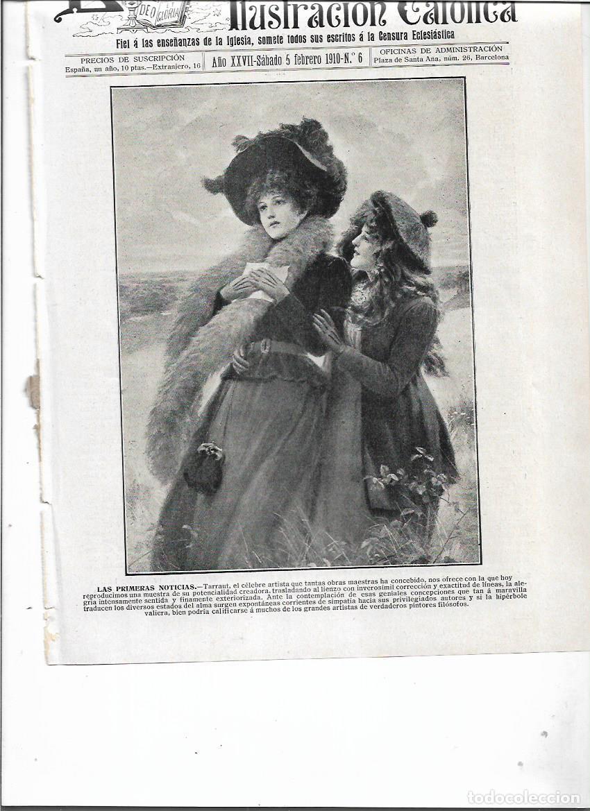 Colecionismo: A&Ntilde;O 1910 RECORTE PRENSA PINTURA REPRODUCCION CUADRO PRIMERAS NOTICIAS TARRAUT