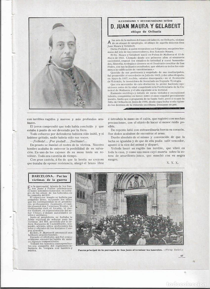 Colecionismo: A&Ntilde;O 1910 RECORTE PRENSA MUERTE DE JUAN MAURA GELABERT OBISPO DE ORIHUELA