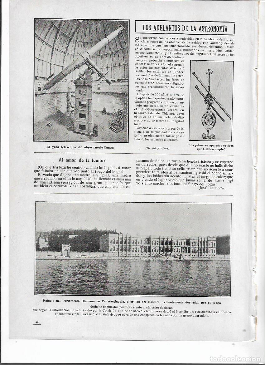 Colecionismo: A&Ntilde;O 1910 RECORTE PRENSA ASTRONOMIA ADELANTOS TELESCOPIO OBSERVATORIO YERKES GALILEO APARATO OPTICO