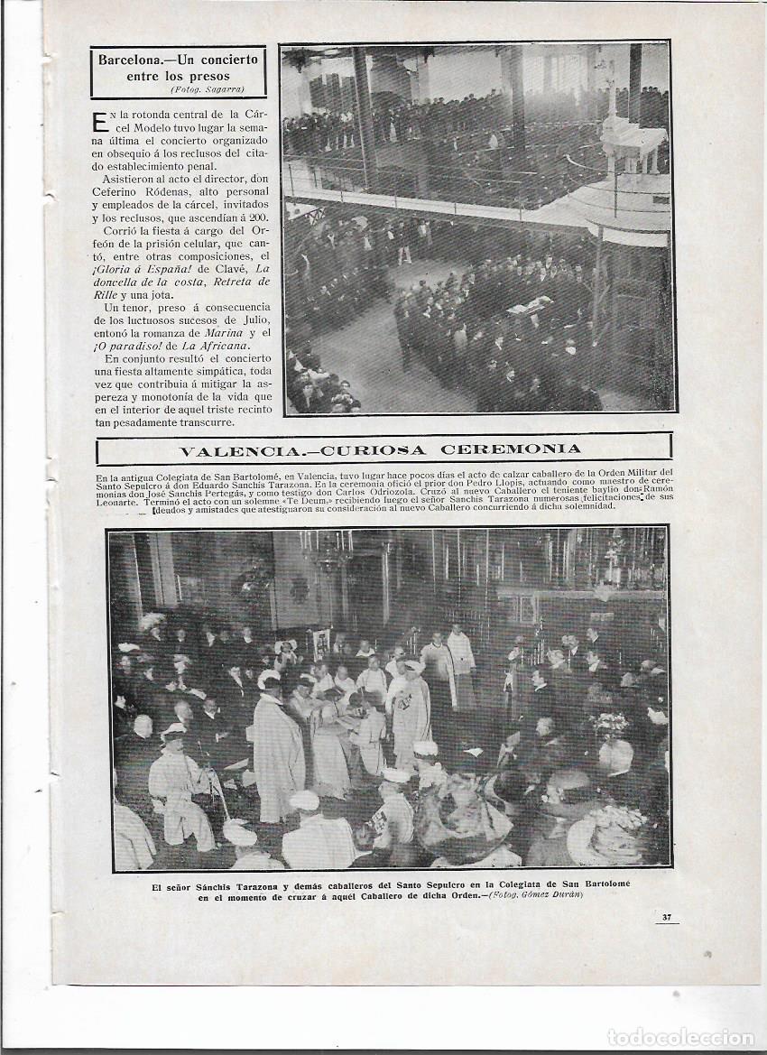 Colecionismo: A&Ntilde;O 1910 RECORTE PRENSA BARCELONA CARCEL MODELO CONCIERTO MUSICA PRESOS ORFEON DE LA PRISION CELULAR