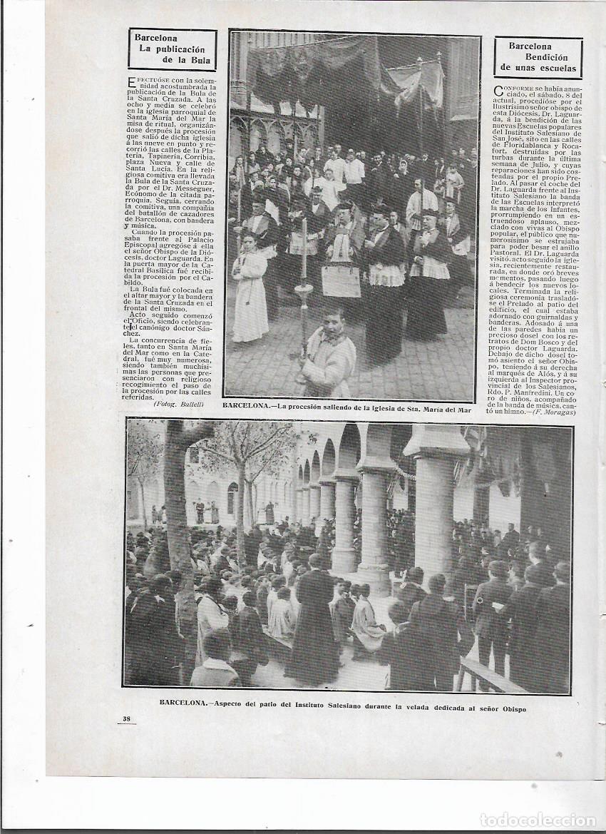 Colecionismo: A&Ntilde;O 1910 RECORTE PRENSA BARCELONA BENDICION NUEVA ESCUELA INSTITUTO SALESIANO FLORIDABLANCA ROCAFORT