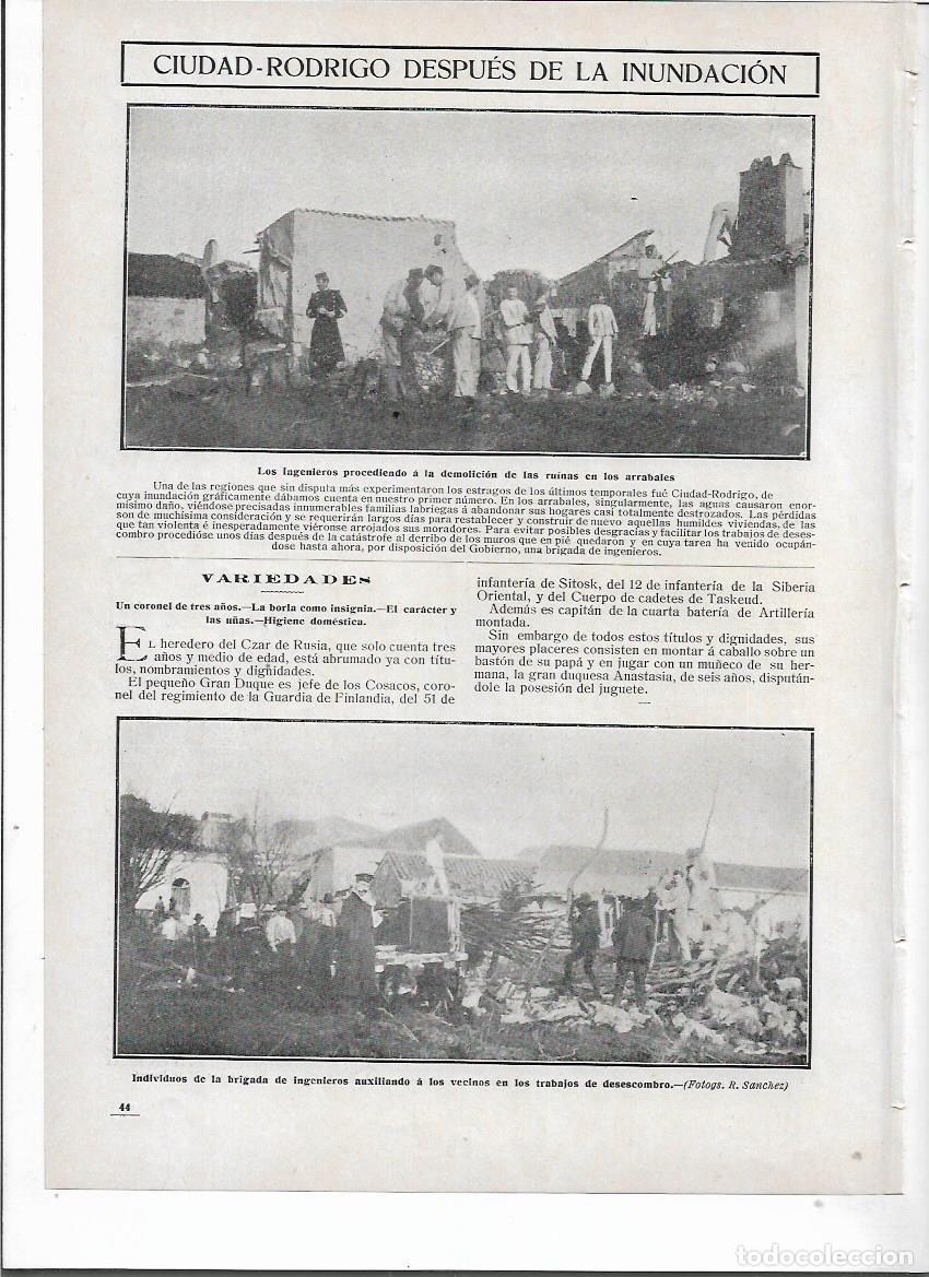 Colecionismo: A&Ntilde;O 1910 RECORTE PRENSA INUNDACION EN CIUDAD RODRIGO BRIGADA INGENIEROS AUXILIO VECINOS DESESCOMBRO