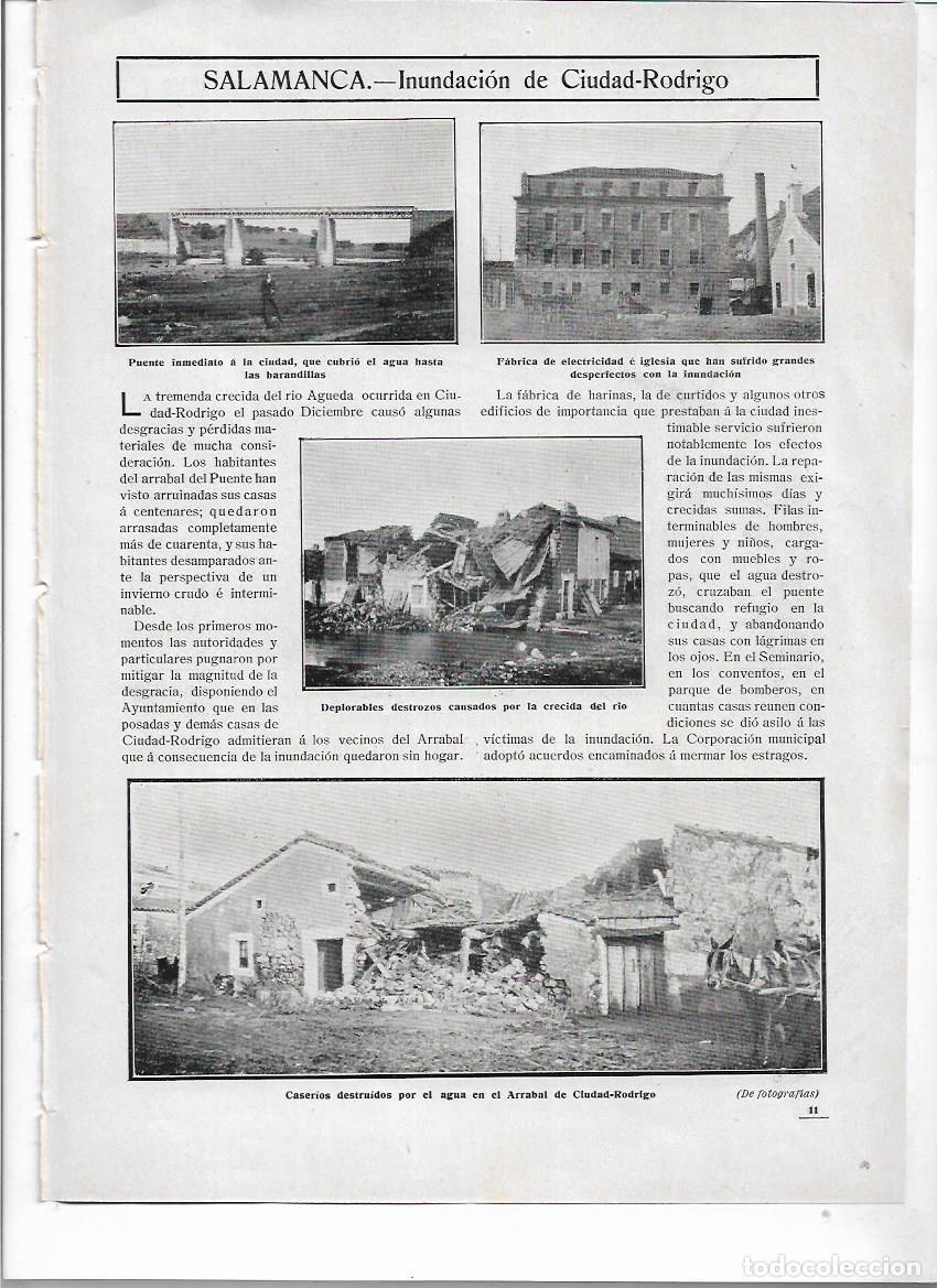 Colecionismo: A&Ntilde;O 1910 RECORTE PRENSA SALAMANCA INUNDACION DE CIUDAD RODRIGO FABRICA ELECTRICIDAD CASRIOS ARRABAL