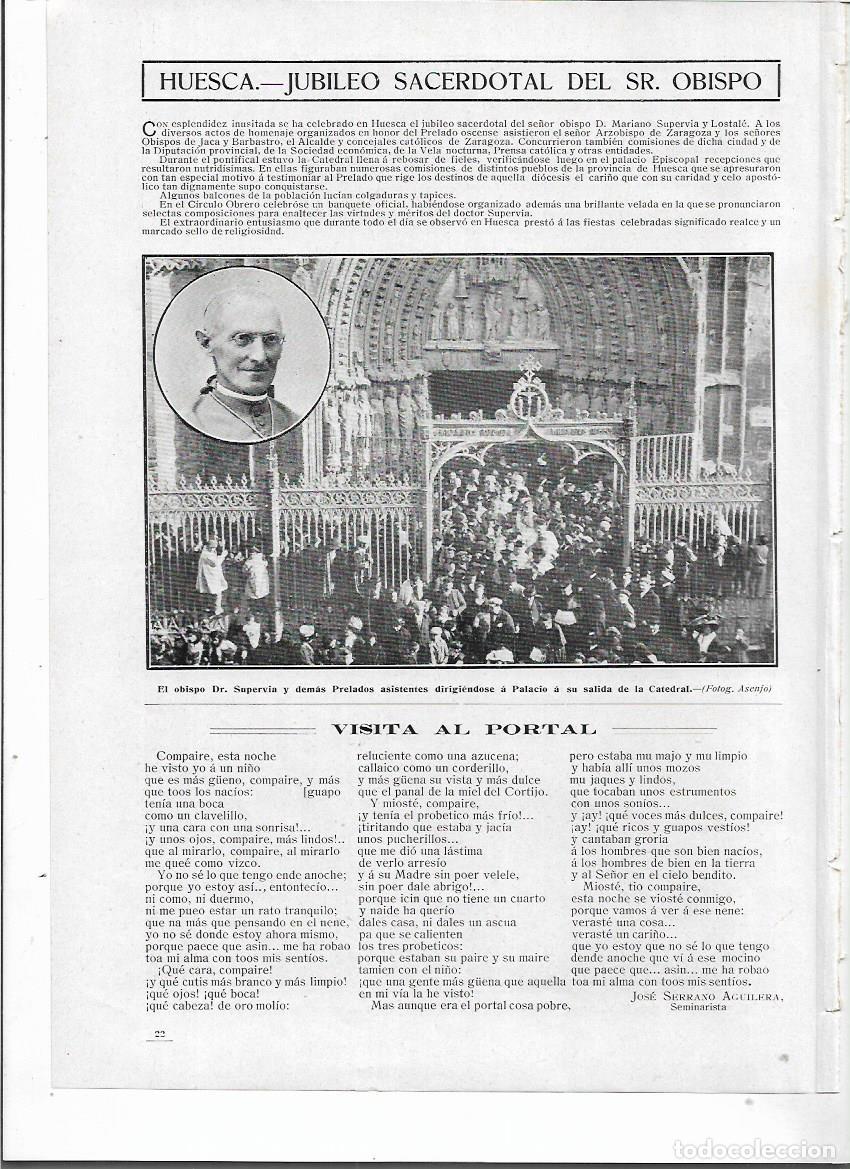 Coleccionismo: A&Ntilde;O 1910 RECORTE PRENSA HUESCA JUBILEO SACERDOTAL OBISPO SUPERVIA CATEDRAL
