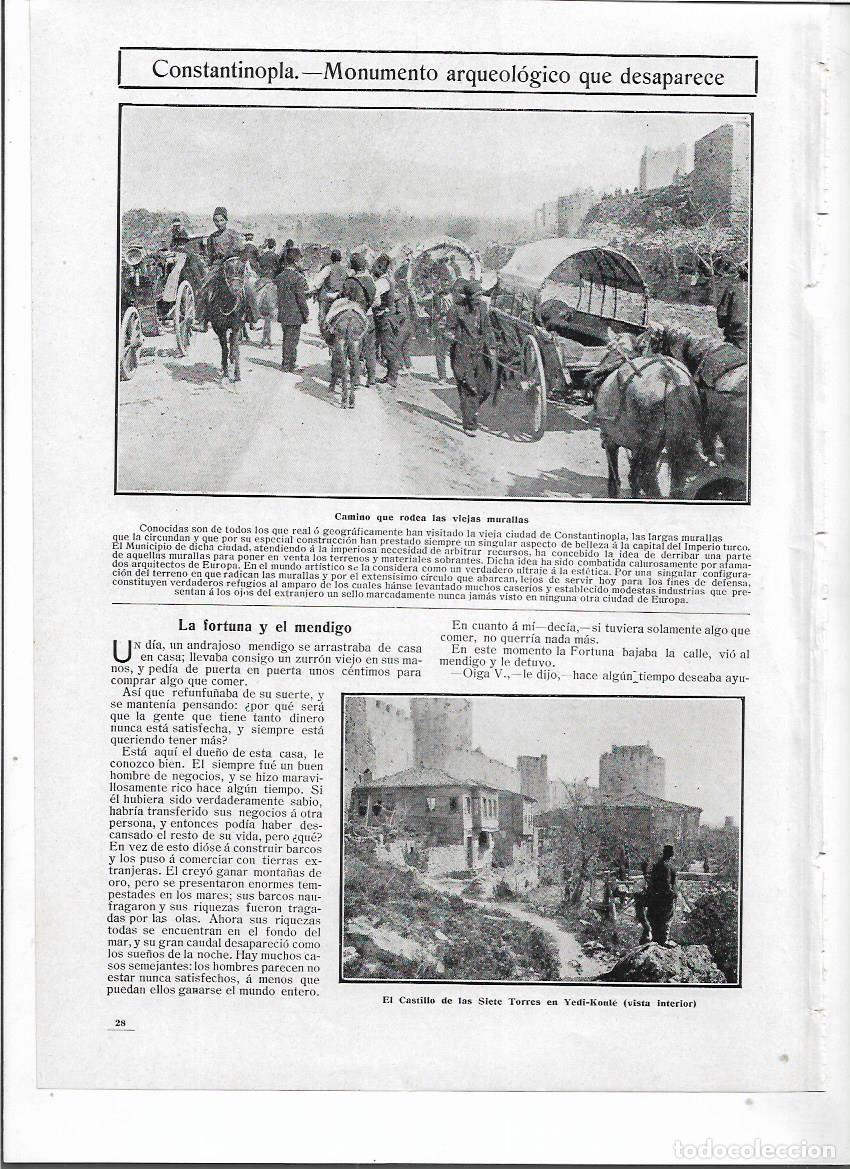 Coleccionismo: &Ntilde;O 1910 RECORTE PRENSA CONSTANTINOPLA CASTILLO DE LAS SIETE TORRES MONUMENTO ARQUEOLOGICO CEMENTERIO