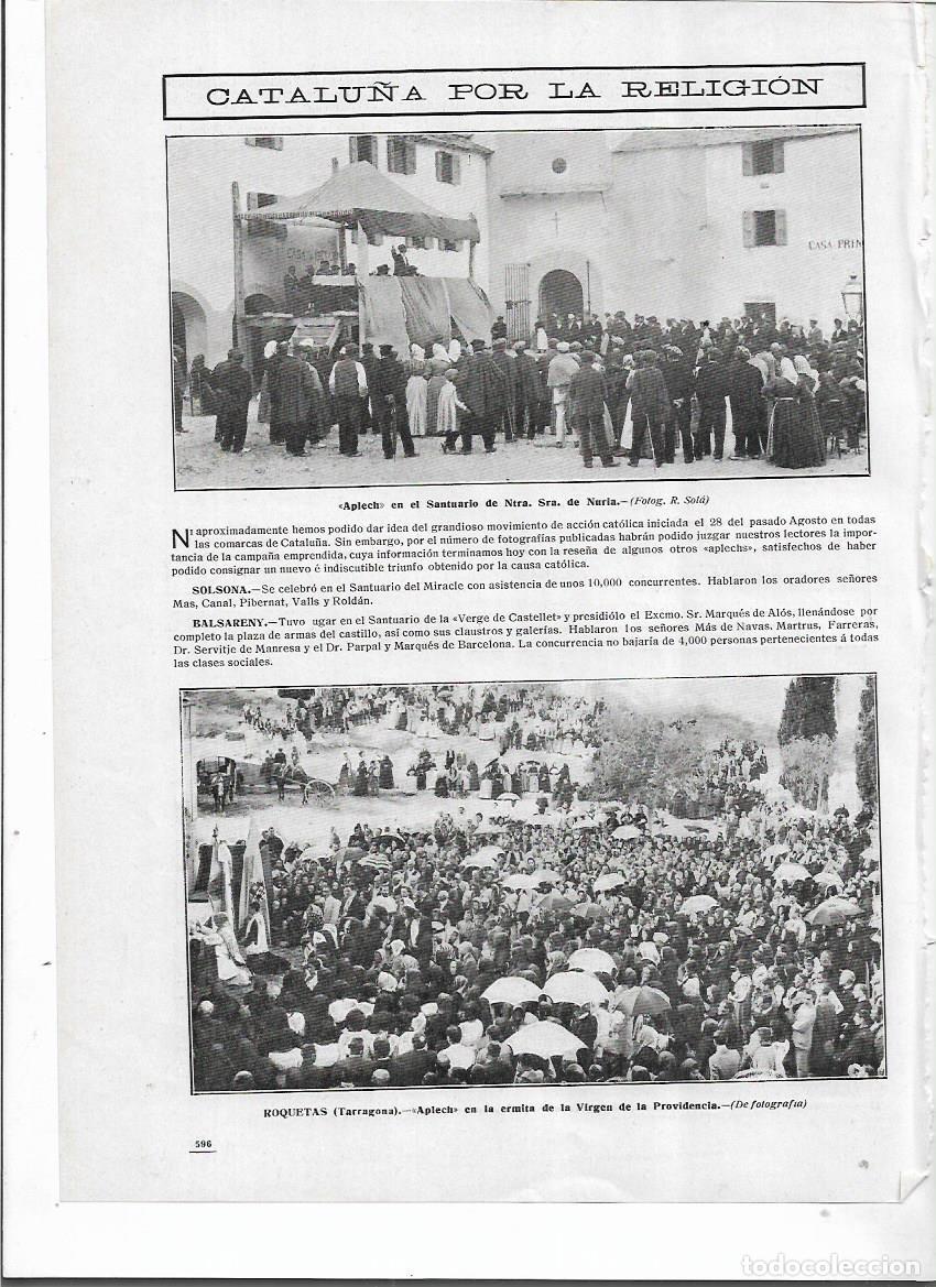 Coleccionismo: A&Ntilde;O 1910 RECORTE PRENSA SANTUARIO DE NURIA APLEC MANIFESTACION CATOLICA CONTRA LA ENSE&Ntilde;ANZA LAICA