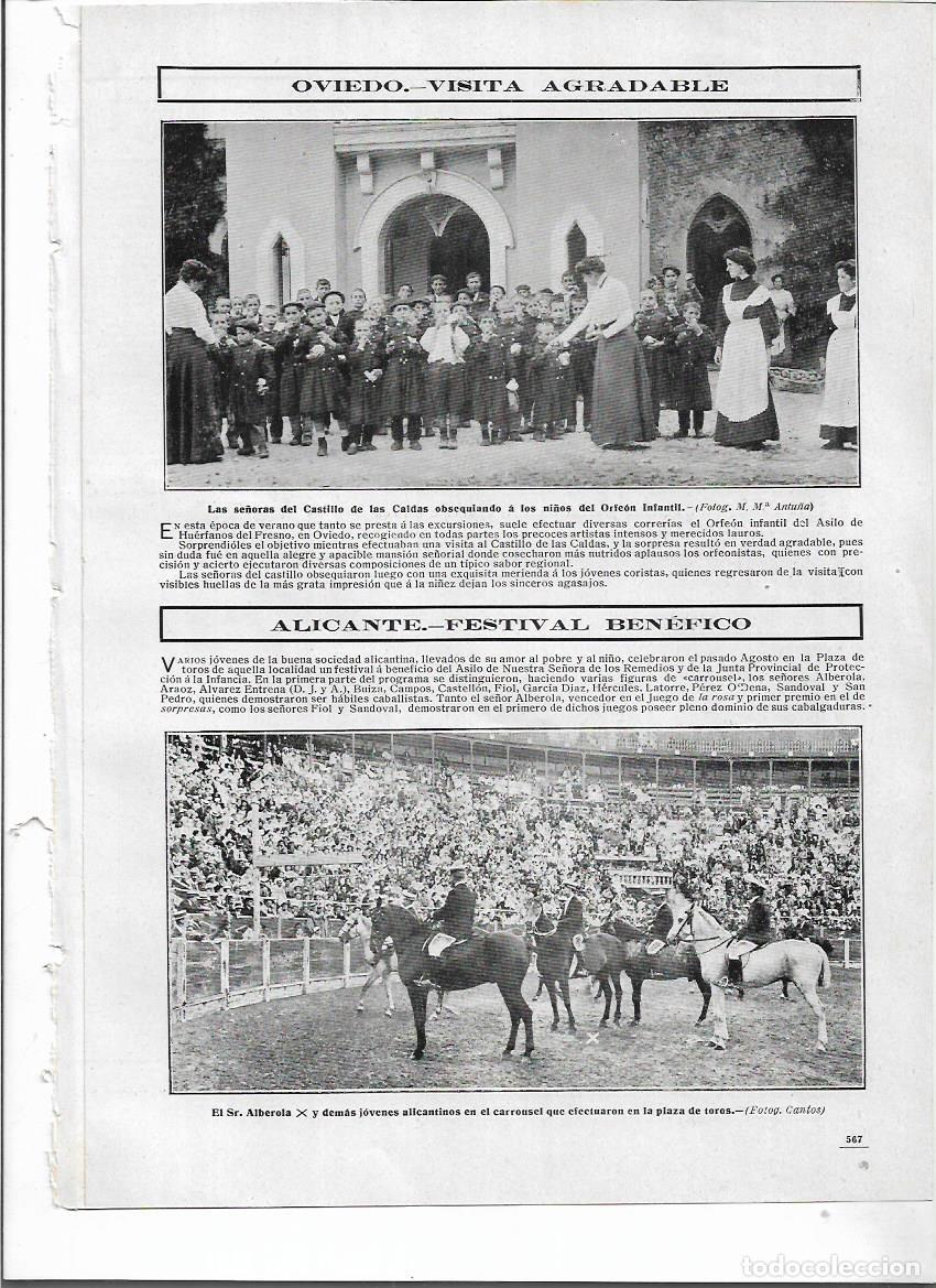 Coleccionismo: A&Ntilde;O 1910 RECORTE PRENSA OVIEDO NI&Ntilde;OS ORFEON INFANTIL ASILO DEL FRESNO SRAS CASTILLO DE LAS CALDAS