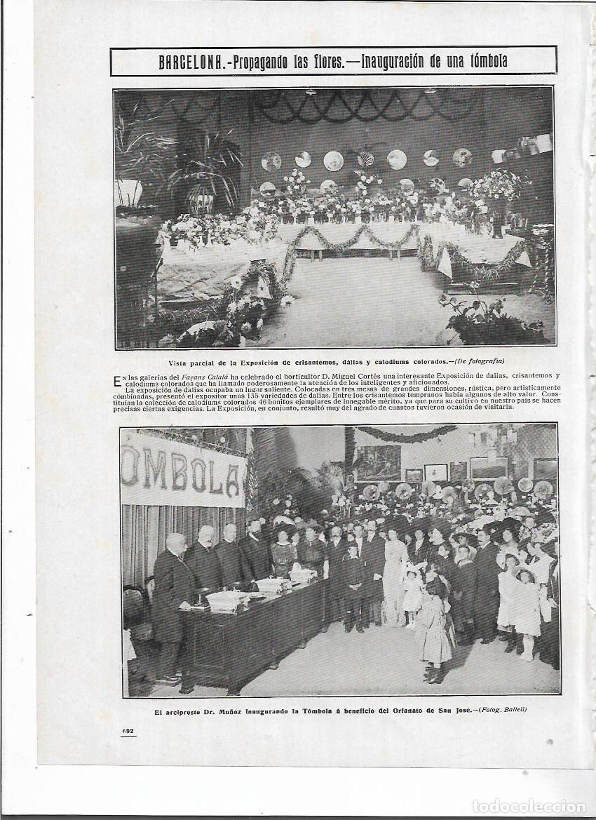 Collectionnisme: A&Ntilde;O 1910 RECORTE PRENSA BARCELONA INAUGURACION TOMBOLA A BENEFICIO DEL ORFANATO DE SAN JOSE
