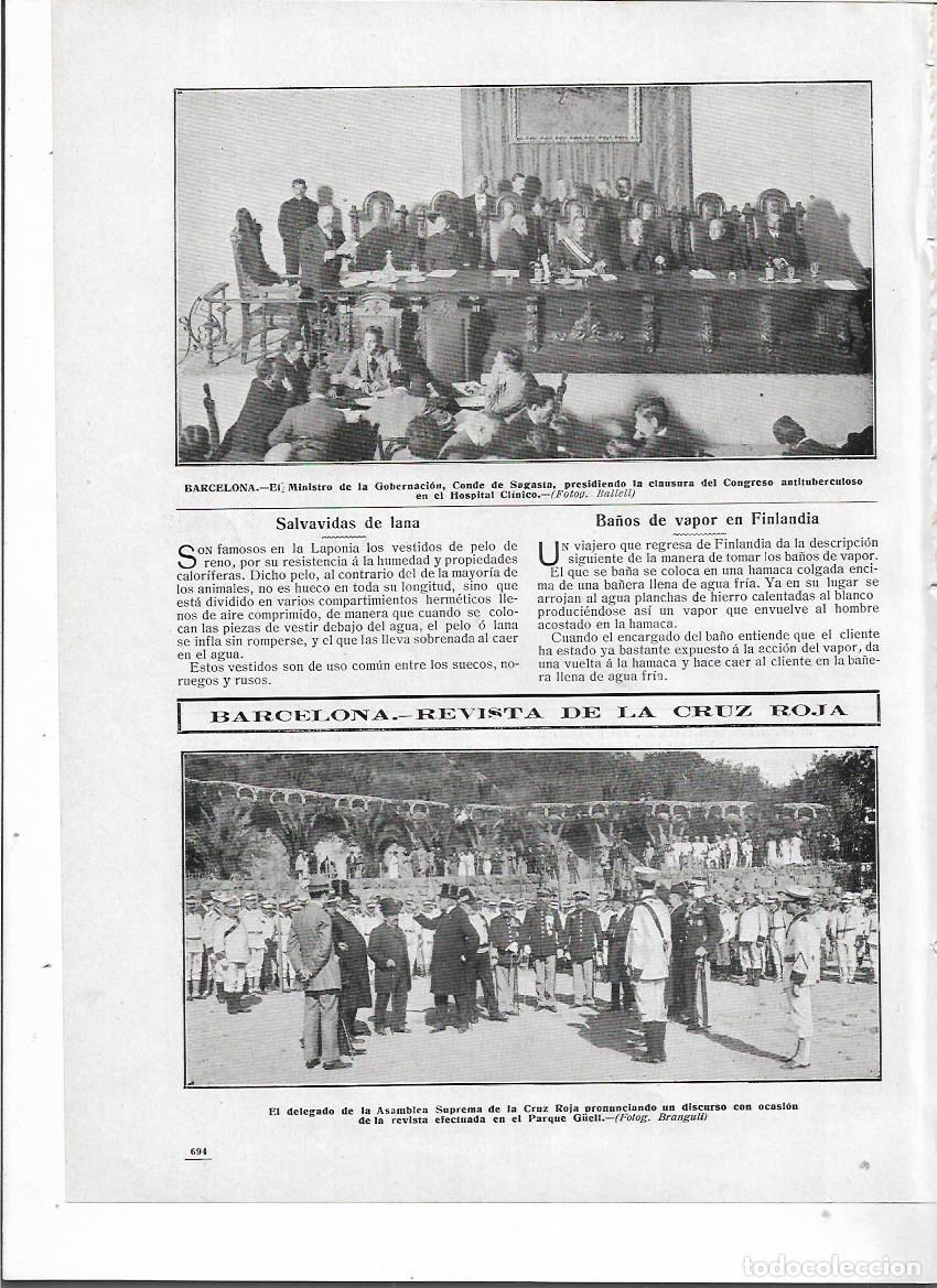 Collectionnisme: A&Ntilde;O 1910 RECORTE PRENSA BARCELONA REVISTA DE LA CRUZ ROJA PARQUE GUELL DELEGADO ASAMBLEA SUPREMA