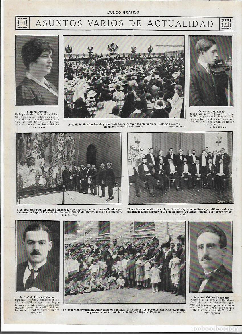 Collectionnisme: A&Ntilde;O 1916 RECORTE PRENSA MUSICA IGOR STRAWINSKY ASISTENTES AUDICION DE OBRAS INEDITAS SUYAS EN MADRID