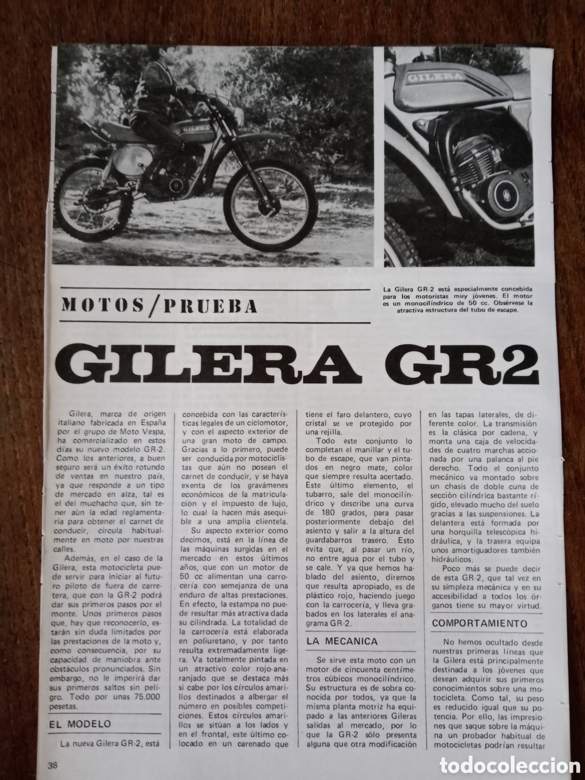 Coleccionismo: Reportaje moto Gilera GR2 de 1980