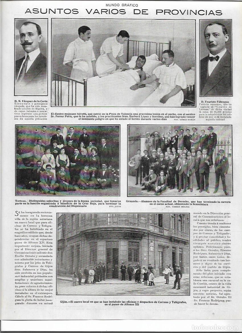 Collectionnisme: A&Ntilde;O 1916 RECORTE PRENSA GIJON INAUGURACION OFICINA DE CORREOS Y TELEGRAFOS PASEO ALFONSO XII