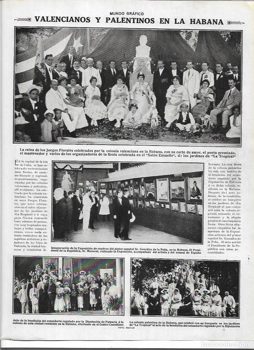 Colecionismo: A&Ntilde;O 1916 RECORTE PRENSA INAUGURACION EXPOSICION PINTOR GONZALEZ DE LA PE&Ntilde;A EN LA HABANA CUBA