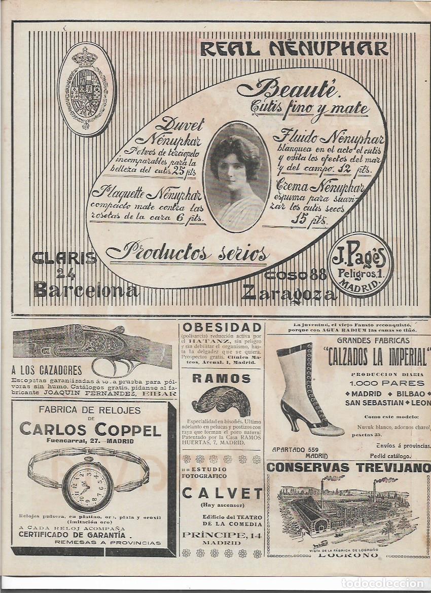 Colecionismo: A&Ntilde;O 1916 RECORTE PRENSA PUBLICIDAD PRODUCTOS BELLEZA BEAUTE CUTIS REAL NENUPHAR J PAGES