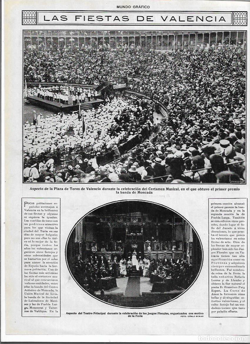 Colecionismo: A&Ntilde;O 1916 RECORTE PRENSA PLAZA TOROS VALENCIA CERTAMEN MUSICAL GANADORA BANDA MUSICA DE MONCADA