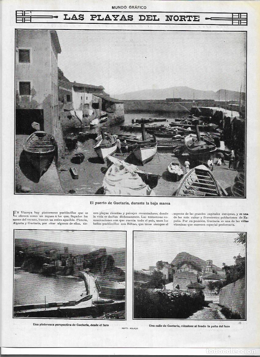 Colecionismo: A&Ntilde;O 1916 RECORTE PRENSA GUETARIA PUERTO BAJA MAREA CALLE DE GUETARIA PE&Ntilde;A DEL FARO