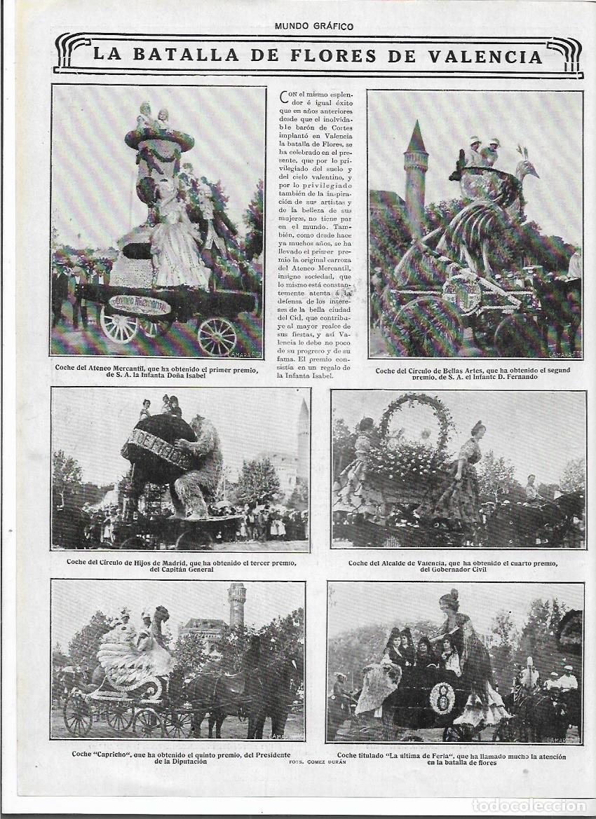 Colecionismo: A&Ntilde;O 1916 RECORTE PRENSA VALENCIA BATALLA DE LAS FLORES DESFILE COCHES CARROZAS PREMIOS
