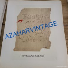 Coleccionismo: ANTIGUA LAMINA, CARTEL TROBADA POETES DE L'EXILI, BARCELONA,1977.ANTONI TAPIES, 245X290MM