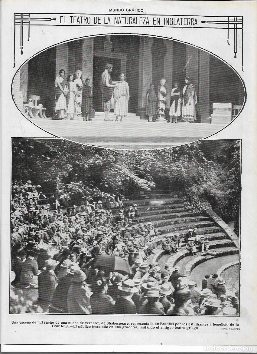 Coleccionismo: 1916 RECORTE PRENSA INGLATERRA TEATRO NATURALEZA BRADFIEL OBRA DE SHAKESPEARE A BENEFICIO CRUZ ROJA