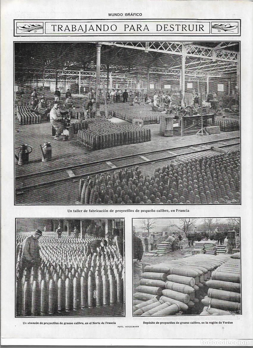 Coleccionismo: A&Ntilde;O 1916 RECORTE PRENSA FRANCIA ARMAMENTO FABRICA BALAS PROYECTILES PEQUE&Ntilde;O CALIBRE