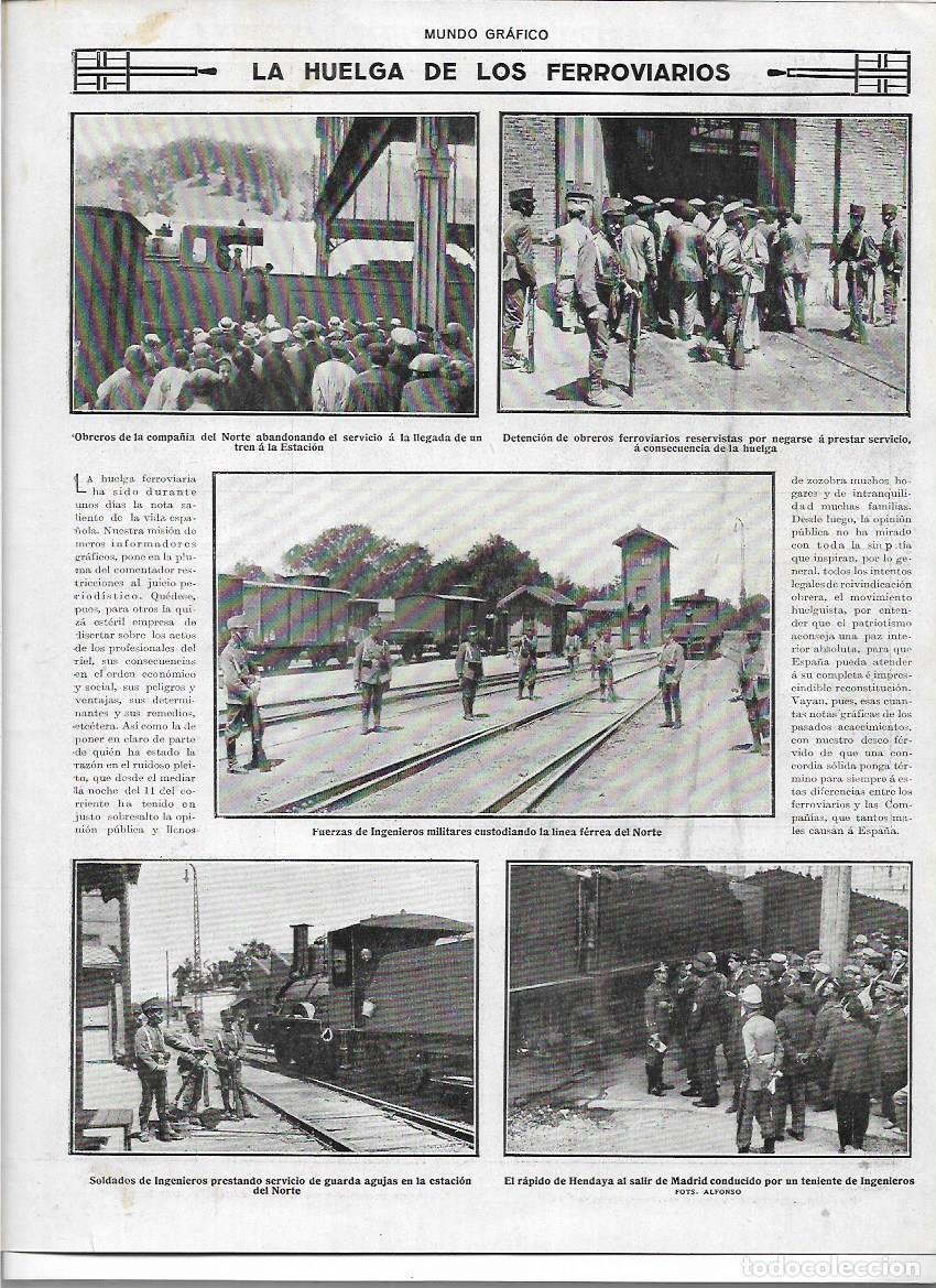 Colecionismo: A&Ntilde;O 1916 RECORTE PRENSA TREN HUELGA FERROVIARIOS LINEA DEL NORTE RAPIDO HENDAYA BILBAO VALENCIA