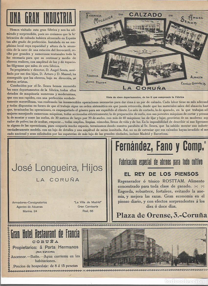 Colecionismo: A&Ntilde;O 1916 RECORTE PRENSA LA CORU&Ntilde;A INDUSTRIA CALZADO FABRICA JUAN FLOREZ ANGEL SENRA