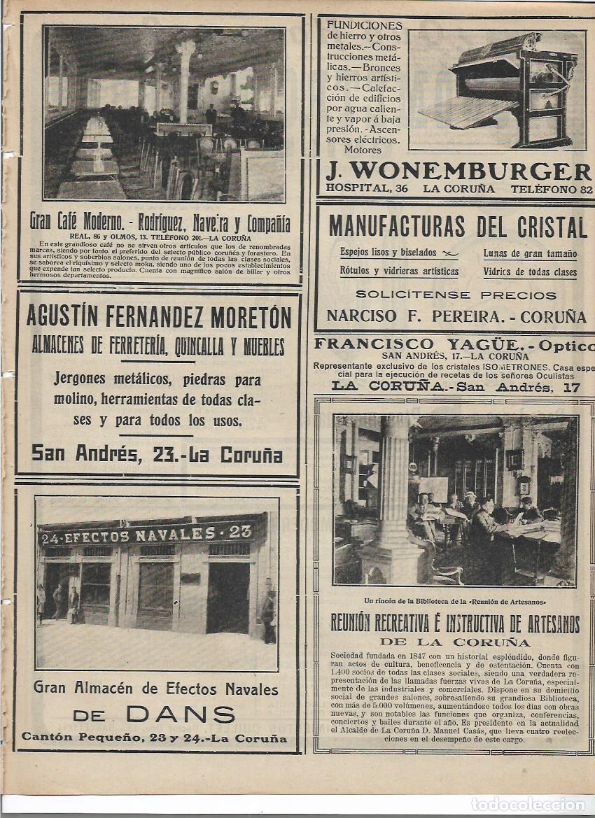 Colecionismo: A&Ntilde;O 1916 RECORTE PRENSA LA CORU&Ntilde;A PUBLICIDAD ALMACEN DE EFECTOS NAVALES DE DANS