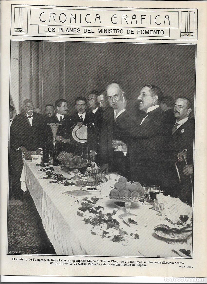 Colecionismo: A&Ntilde;O 1916 RECORTE PRENSA TEATRO CIRCO DE CIUDAD REAL DISCURSO DE RAFAEL GASSET OBRAS PUBLICAS