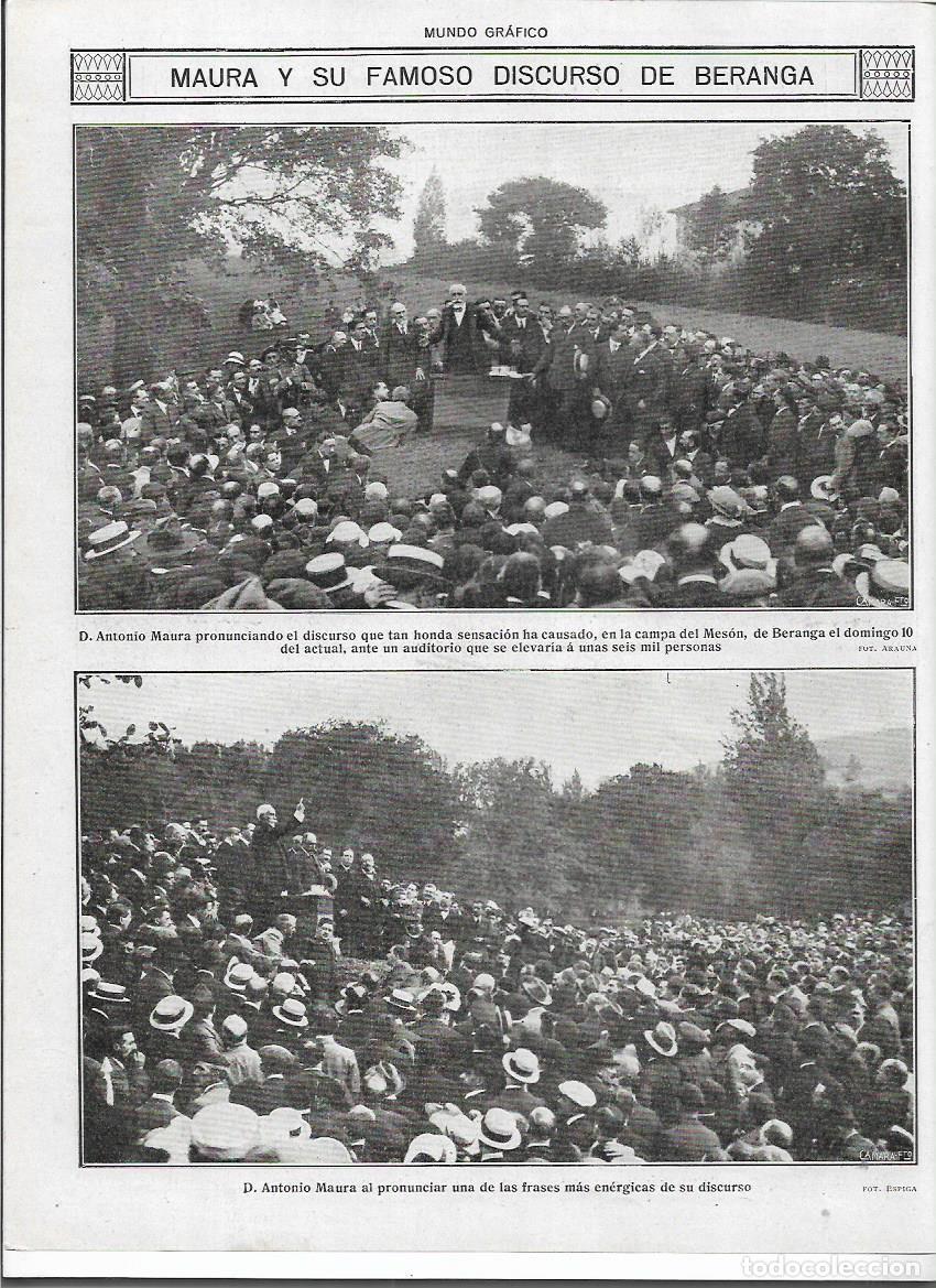Colecionismo: A&Ntilde;O 1916 RECORTE PRENSA CAMPA DEL MESON BERANGA FAMOSO DISCURSO DE ANTONIO MAURA