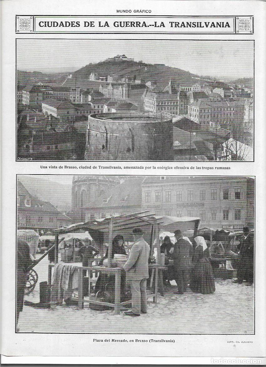 Colecionismo: A&Ntilde;O 1916 RECORTE PRENSA TRANSILVANIA BRASSO PLAZA DEL MERCADO CIUDAD AMENAZADA TROPAS RUMANIA GUERRA