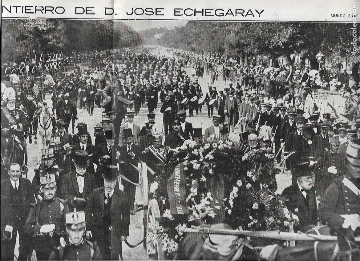 Colecionismo: A&Ntilde;O 1916 RECORTE PRENSA MUERTE ENTIERRO JOSE ECHEGARAY ARMON DE ARTILLERIA BLANCA DE LOS RIOS