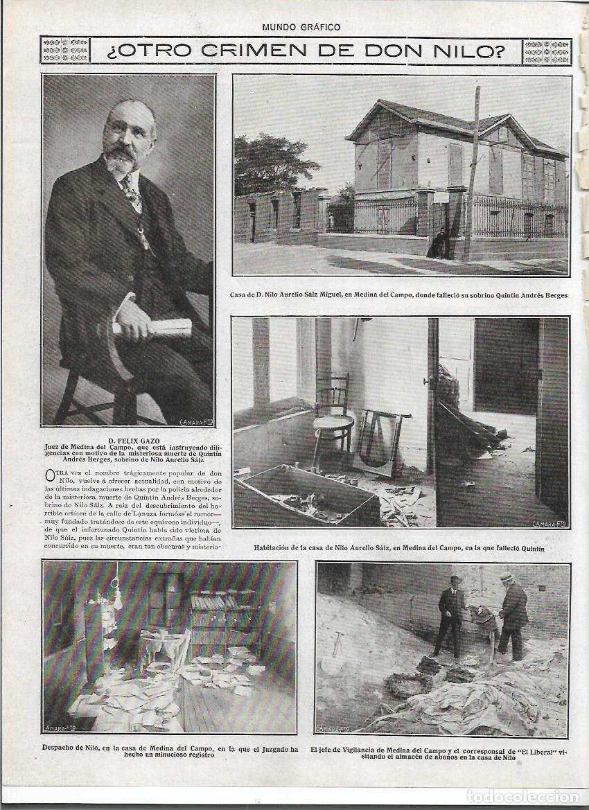 Colecionismo: A&Ntilde;O 1916 RECORTE PRENSA CRIMEN DE DON NILO CADABER SOBRINO QUINTIN MEDINA DEL CAMPO