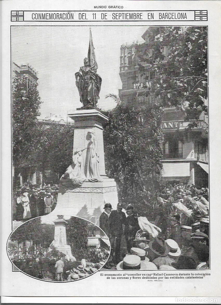 Colecionismo: A&Ntilde;O 1916 RECORTE PRENSA BCNA ONZE DE SETEMBRE 11 SEPTIEMBRE FIESTA MONUMENTO RAFAEL CASANOVA