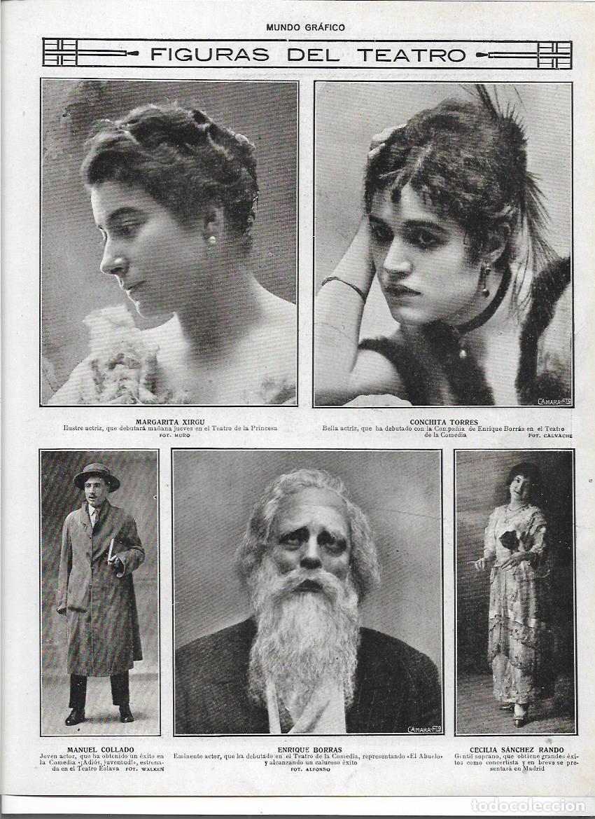 Colecionismo: A&Ntilde;O 1916 RECORTE PRENS TEATRO ARTISTAS MARGARITA XIRGU ENRIQUE BORRAS CONCHITA TORRES MANUEL COLLADO
