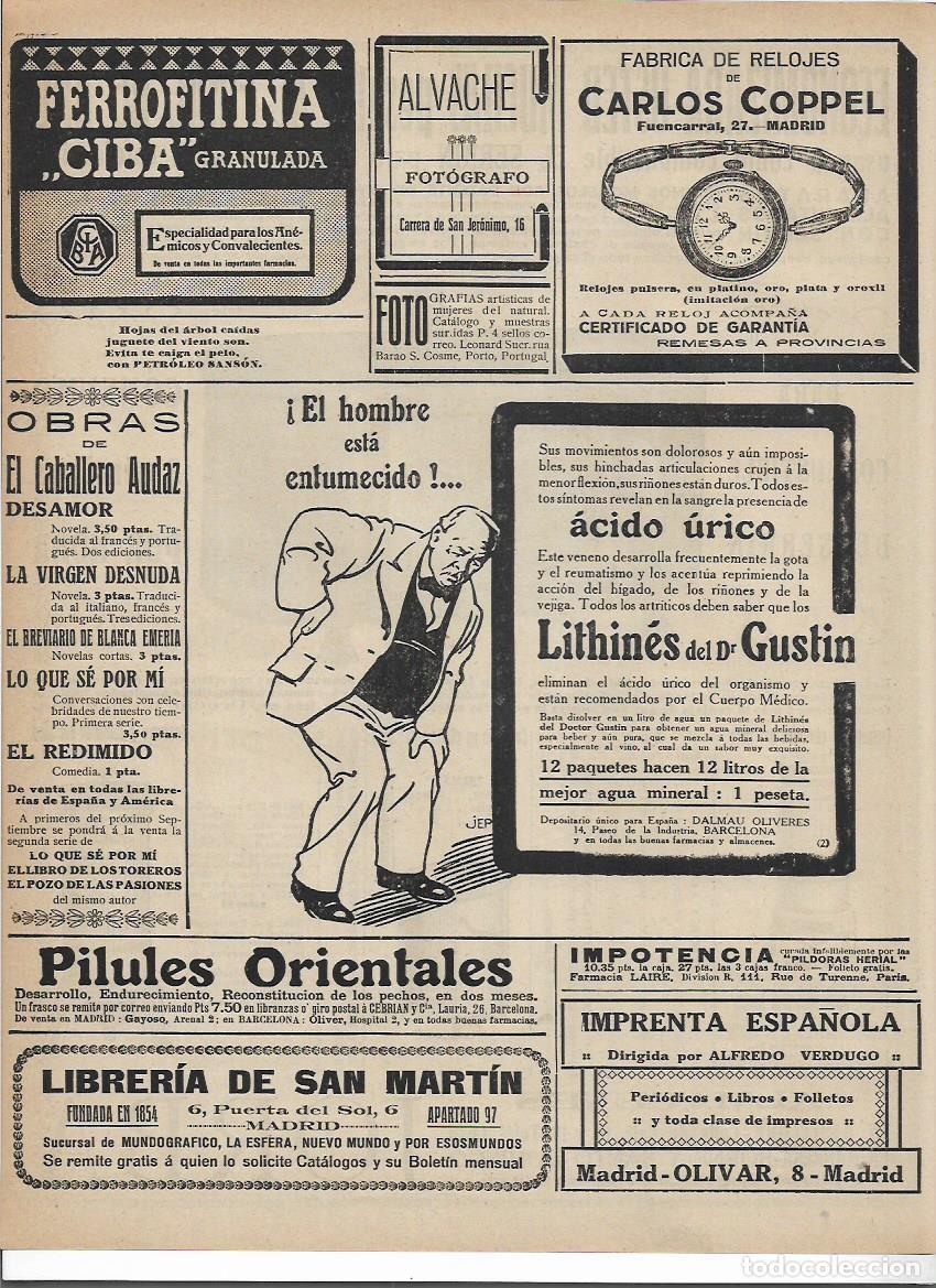 Sammelleidenschaft Papier: A&Ntilde;O 1916 RECORTE PRENSA PUBLICIDAD LITHINES DEL DR GUSTIN ACIDO URICO PRODUCTOS FARMACEUTICOS