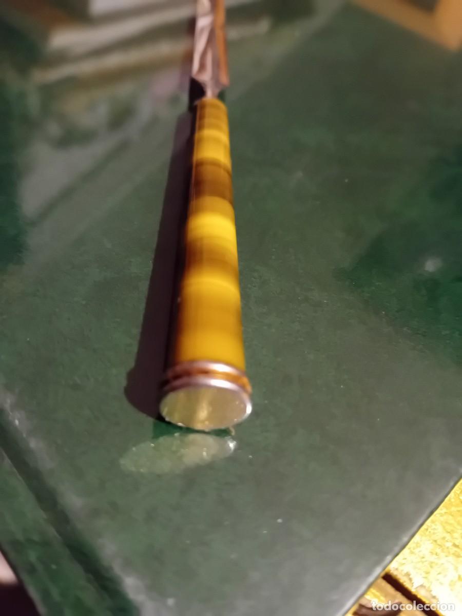Coleccionismo: Abrecartas ardec&oacute; con mango de On&iacute;x - Foto 3