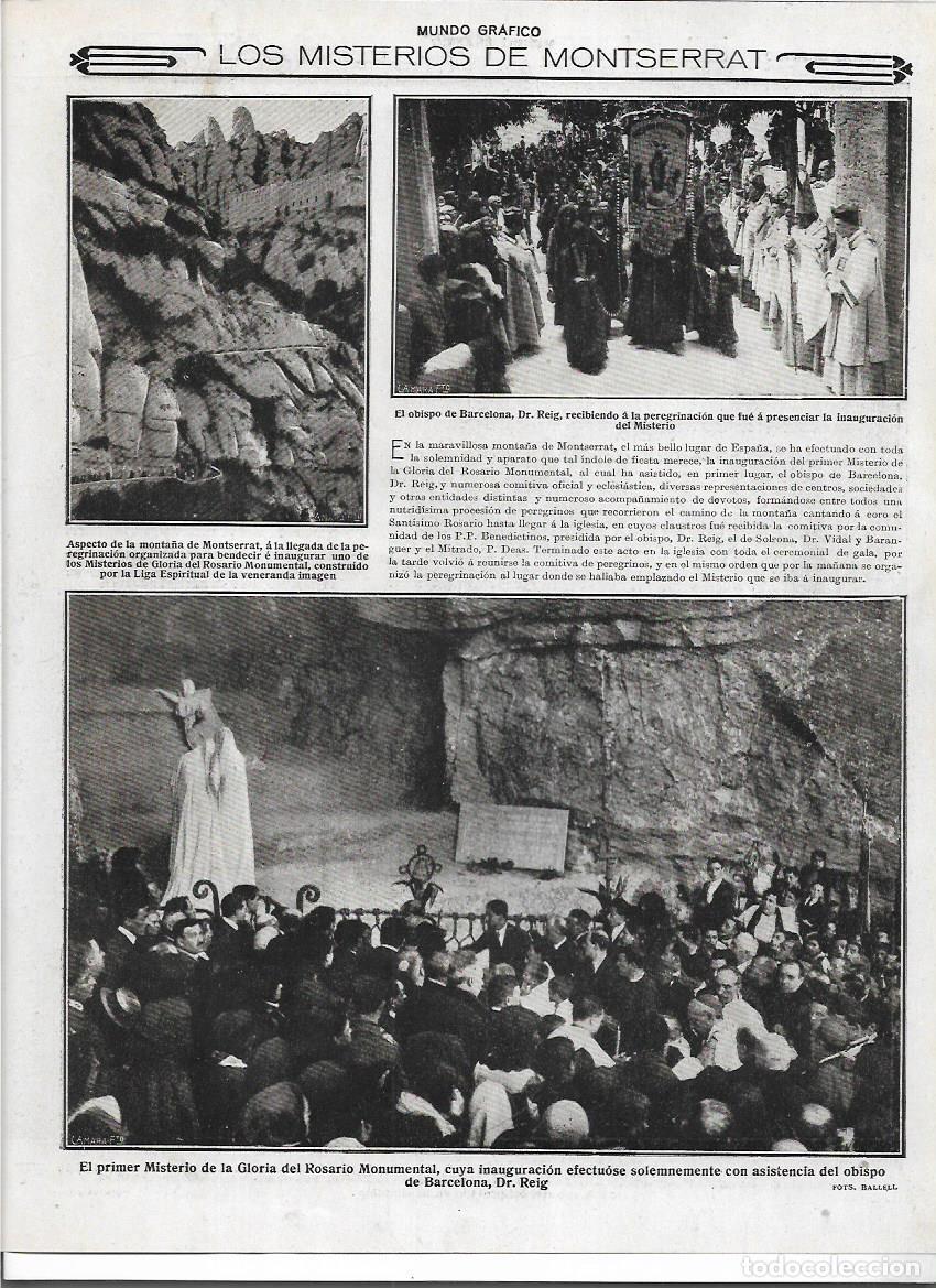 Sammelleidenschaft Papier: A&Ntilde;O 1916 RECORTE PRENSA MONTSERRAT LOS MISTERIOS INAUGURACION PRIMER MISTERIO GLORIA DEL ROSARIO