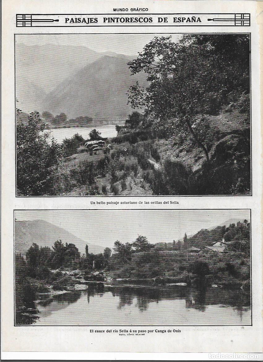 Sammelleidenschaft Papier: A&Ntilde;O 1916 RECORTE PRENSA FOTOGRAFIA ASTURIAS ORILLAS DEL RIO SELLA CANGAS DE ONIS