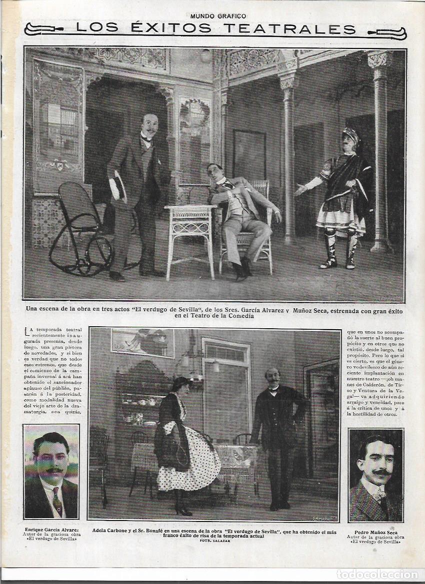 Collecting paper: A&Ntilde;O 1916 RECORTE PRENSA TEATRO DE LA COMEDIA EXITO EL VERDUGO DE SEVILLA ADELA CARBONE BONAFE ACTOR