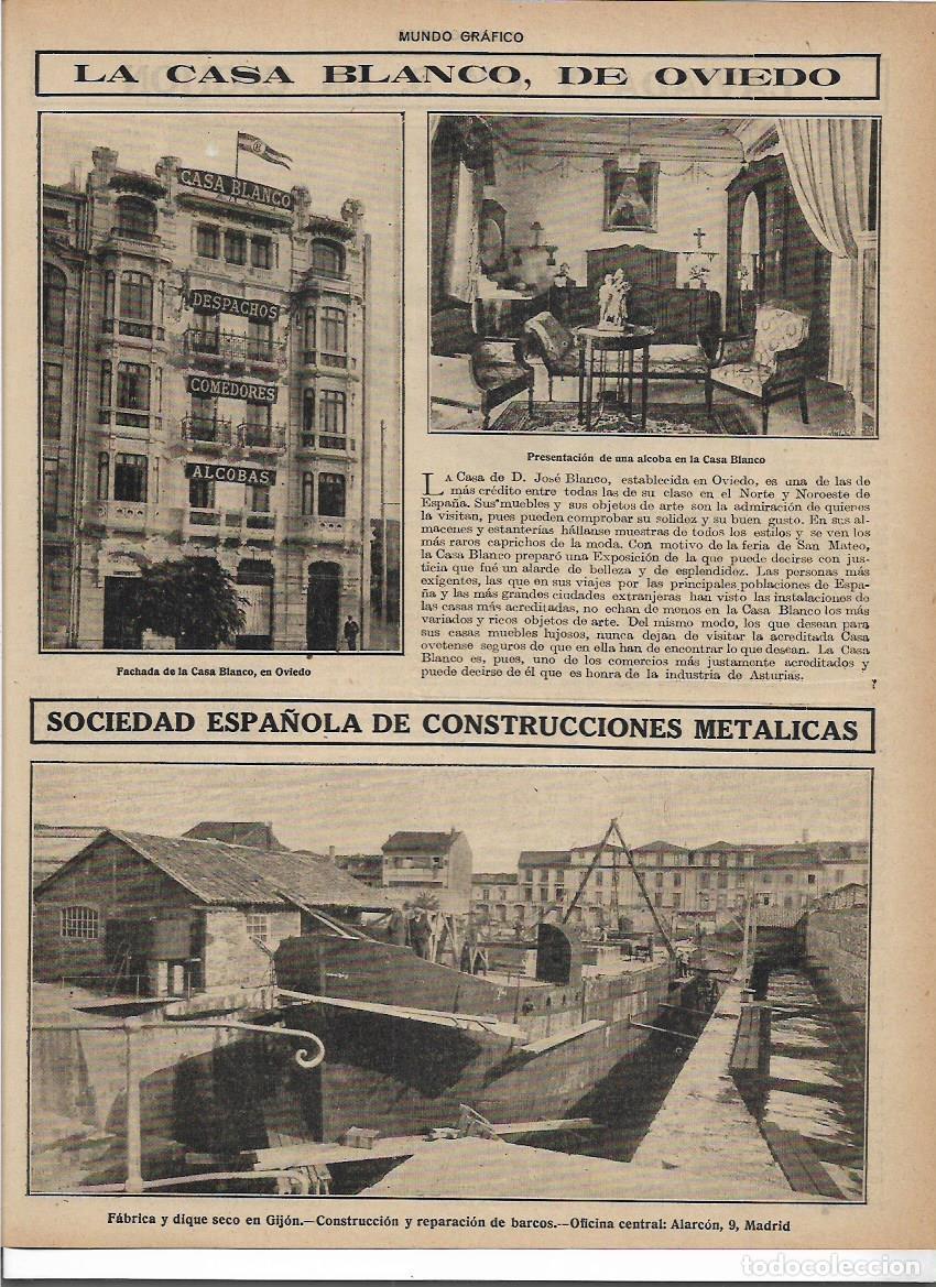 Colecionismo: A&Ntilde;O 1916 RECORTE PRENSA GIJON LA CASA BLANCO JOSE BLANCO INDUSTRIA MUEBLES DECORACION ASTURIAS