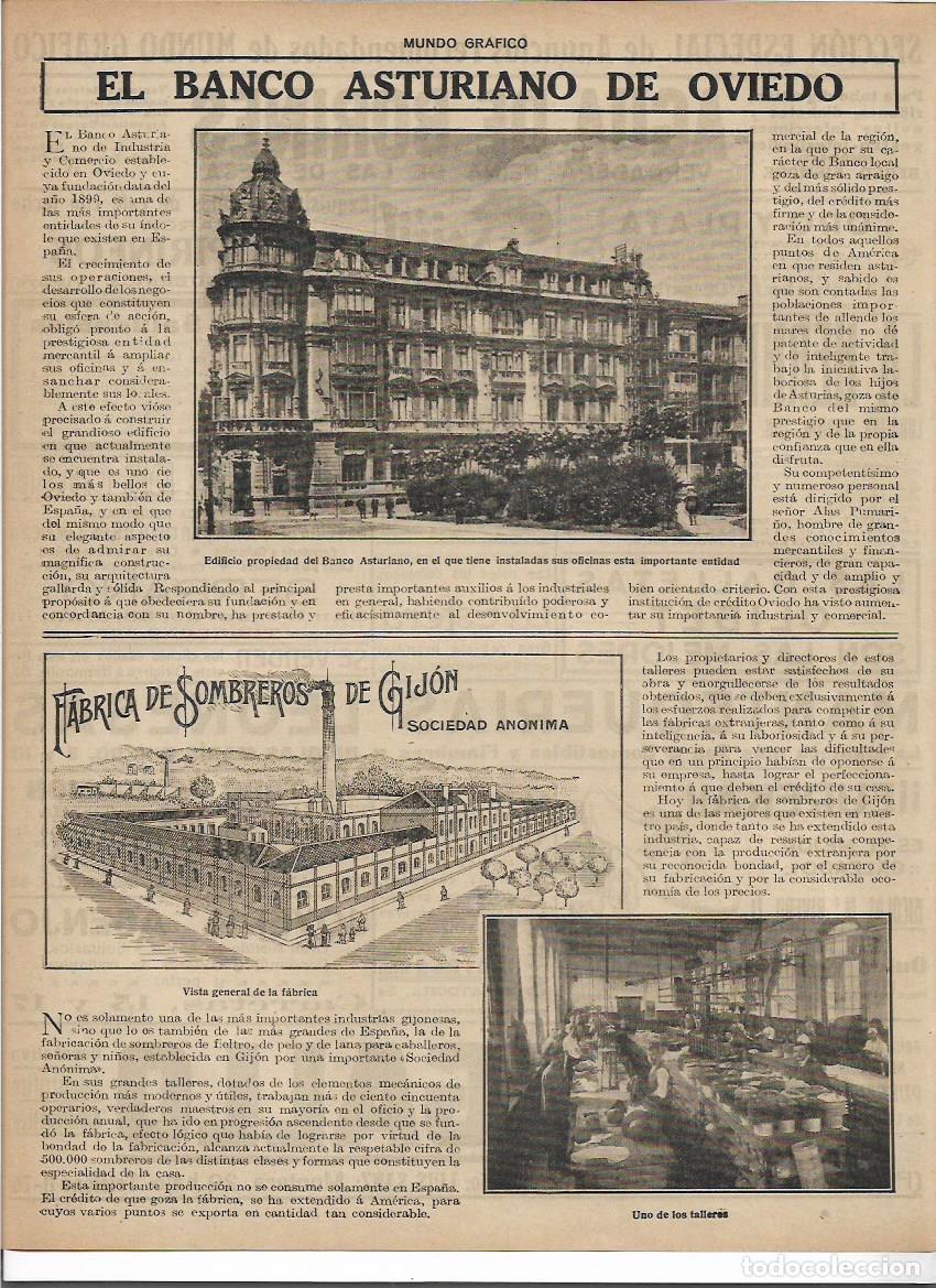 Collecting paper: A&Ntilde;O 1916 RECORTE PRENSA BANCO ASTURIANO DE OVIEDO EDIFICIO OFICINAS