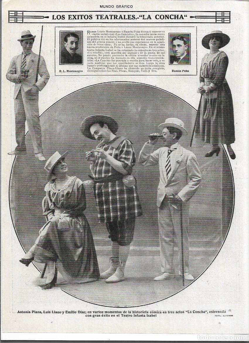 Collecting paper: A&Ntilde;O 1916 RECORTE PRENSA MADRID TEATRO INFANTA ISABEL LA CONCHA EXITO RAMON PE&Ntilde;A ANTONIA PLANA